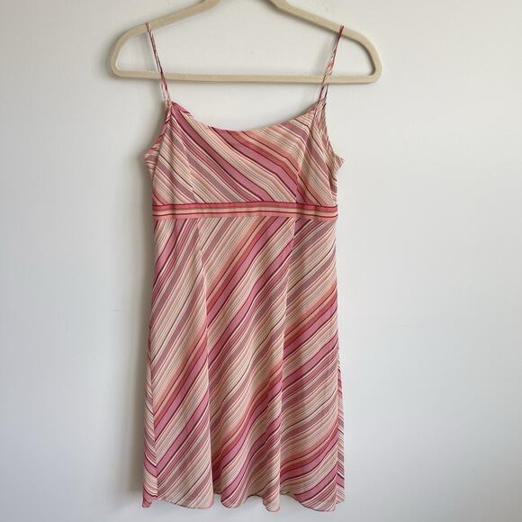 Vintage NWT Ann Taylor Loft Cowl Neck Spaghetti Strap Midi Y2K Dress Striped 14 - Picture 7 of 14